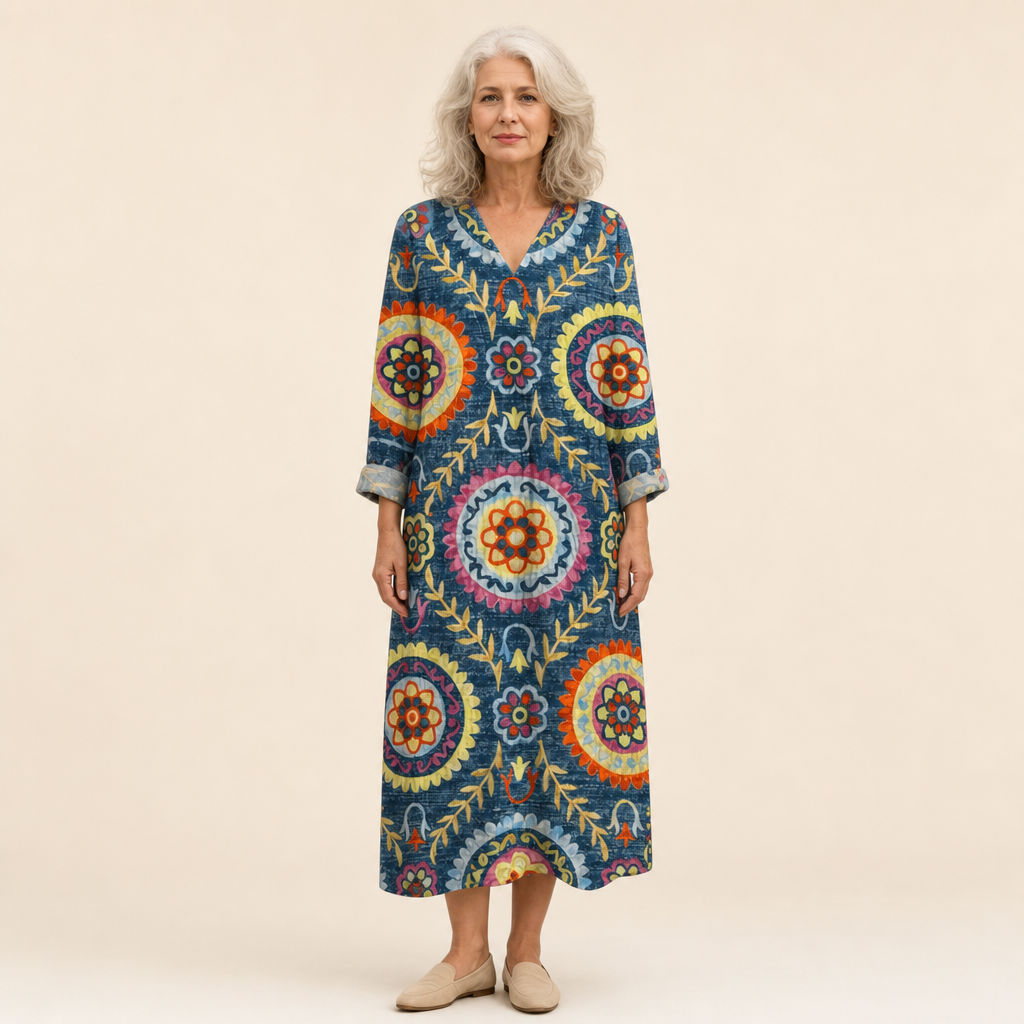 Amélie - Flatterndes bedrucktes Sommerkleid