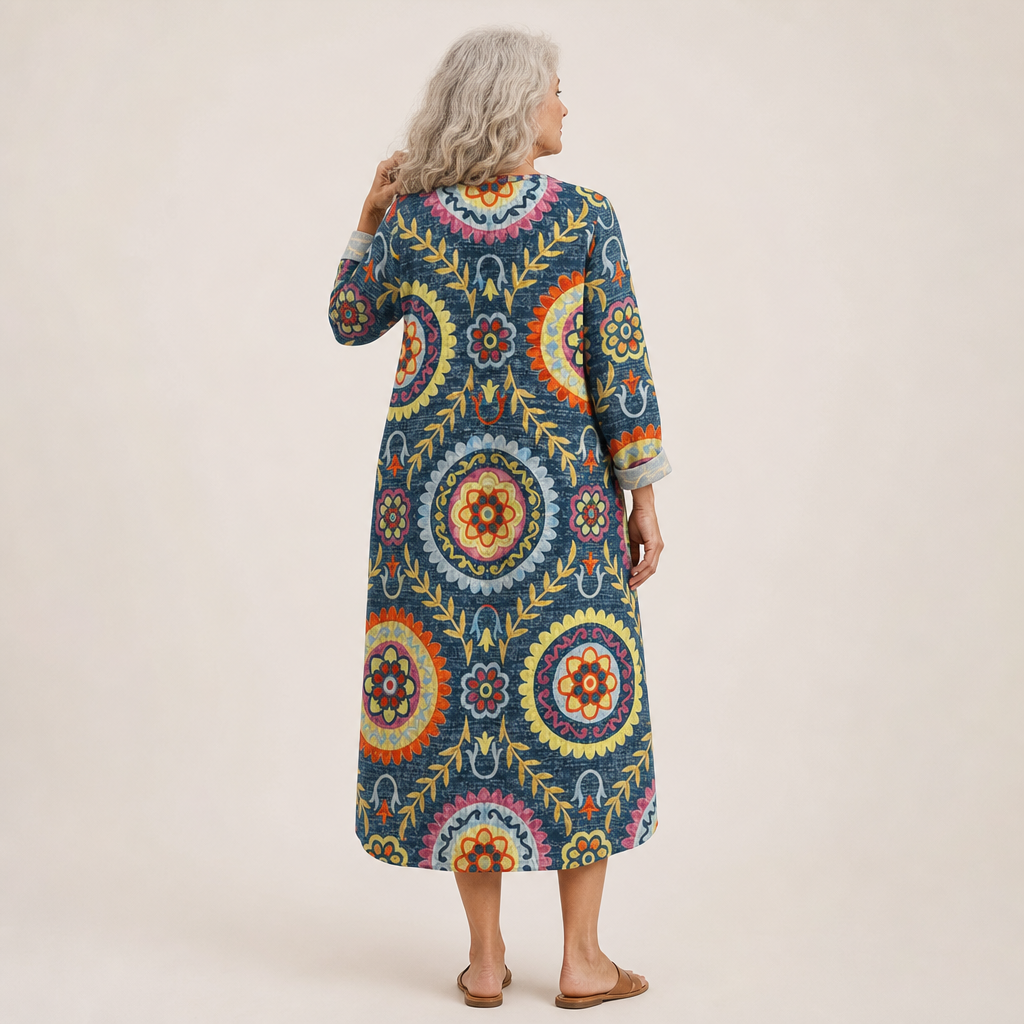 Amélie - Flatterndes bedrucktes Sommerkleid