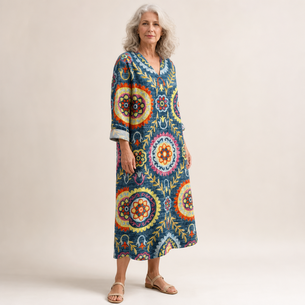 Amélie - Flatterndes bedrucktes Sommerkleid