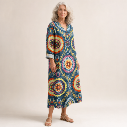 Amélie - Flatterndes bedrucktes Sommerkleid