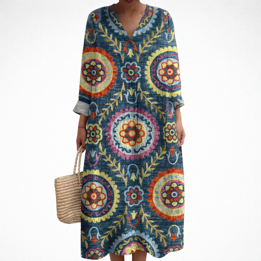 Amélie - Flatterndes bedrucktes Sommerkleid