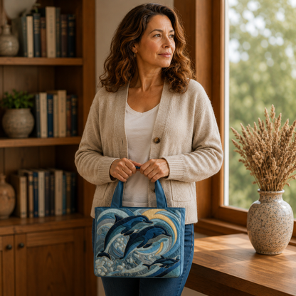 Handgefertigte Tasche | Delfin des Ozeans