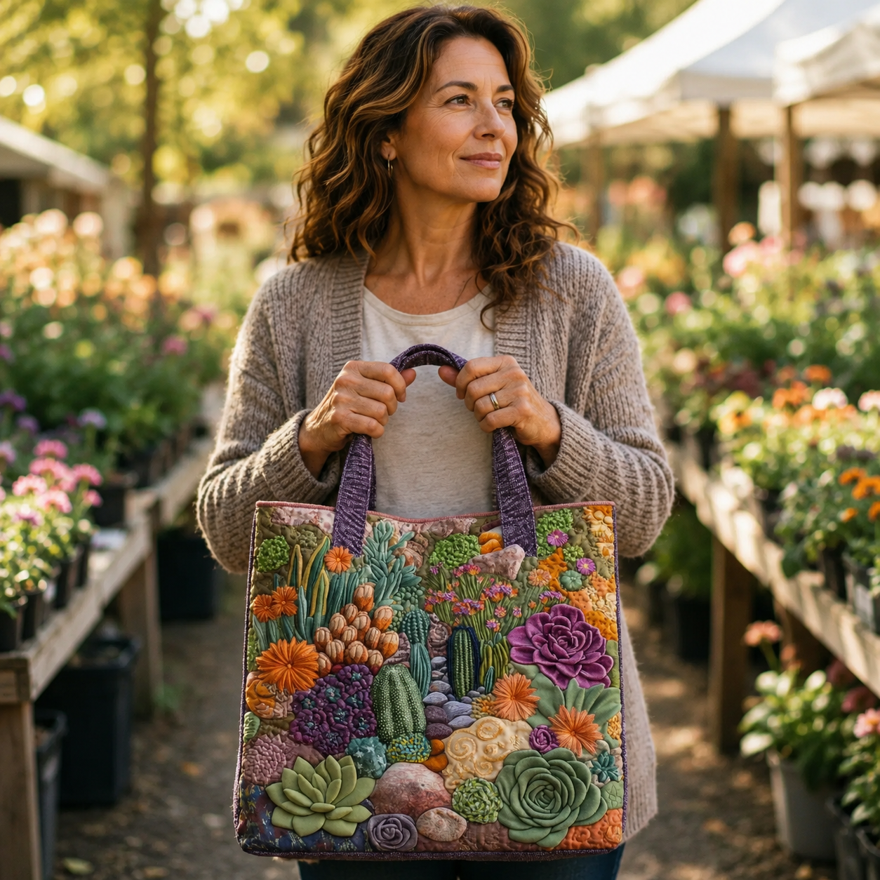 Handgefertigte Tasche | Sukkulentengarten