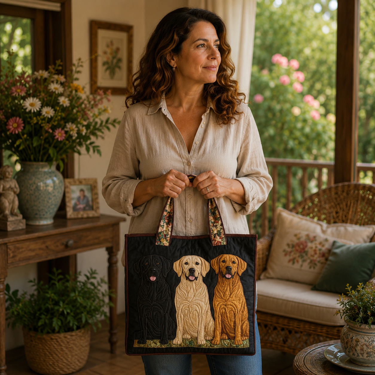 Handgefertigte Tasche | Drei Labrador Retriever