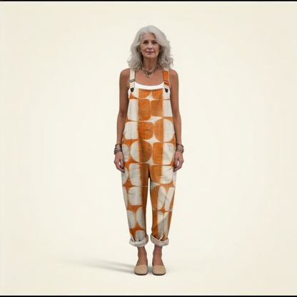 Dianne | Latzhose mit strahlendem Retro-Sonnenmuster