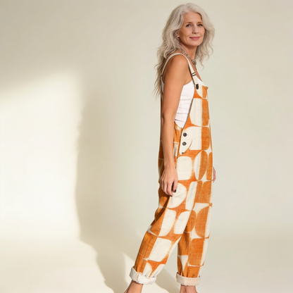 Dianne | Latzhose mit strahlendem Retro-Sonnenmuster