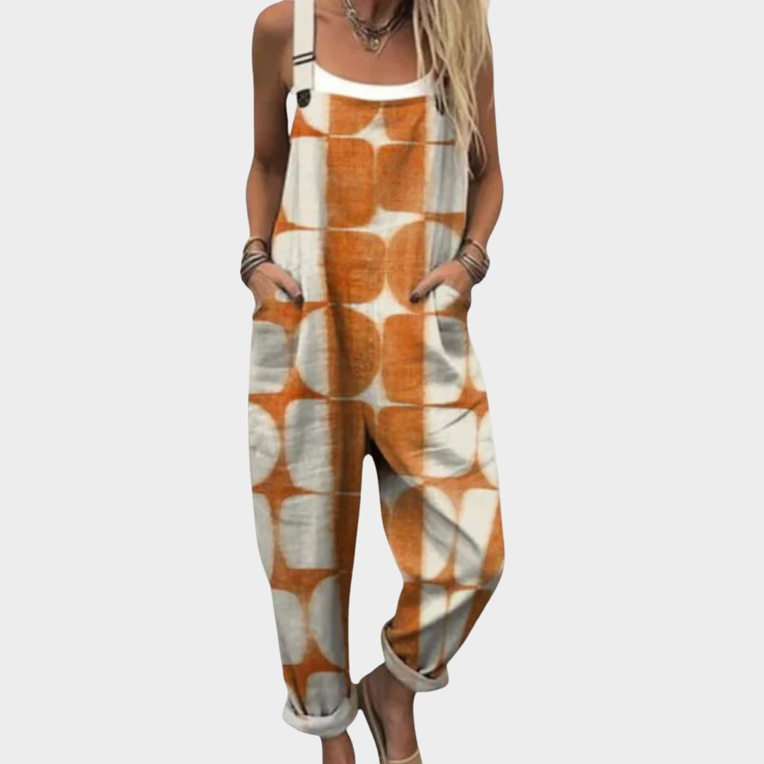 Dianne | Latzhose mit strahlendem Retro-Sonnenmuster