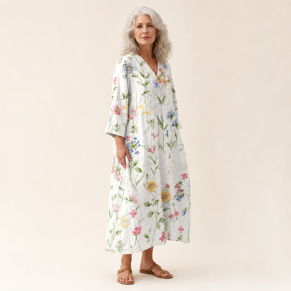 Doriane - Flatterndes bedrucktes Sommerkleid