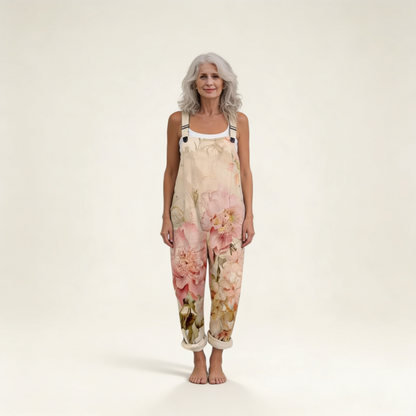 Elise | Latzhose mit pastellfarbenen Bohemian-Blumen