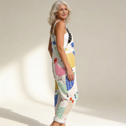 Elsa | Latzhose mit verspieltem Bohemian-Druck