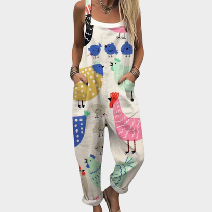 Elsa | Latzhose mit verspieltem Bohemian-Druck