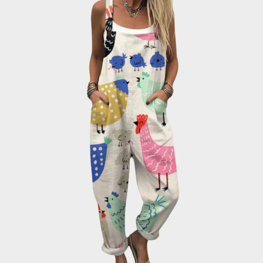 Elsa | Latzhose mit verspieltem Bohemian-Druck