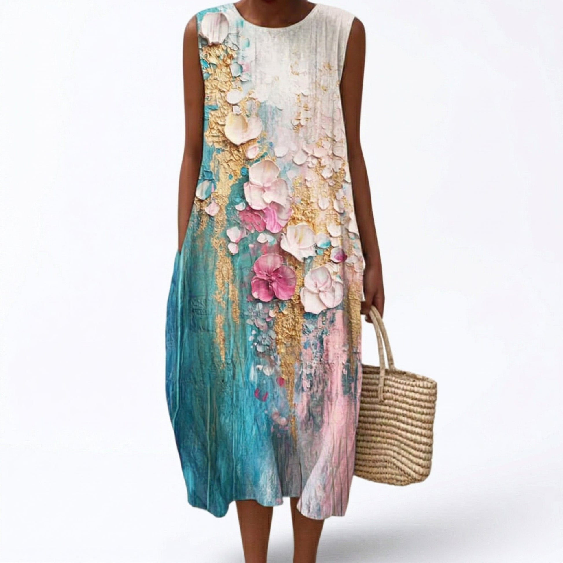 Floriane - Bequemes Sommerkleid ohne Ärmel