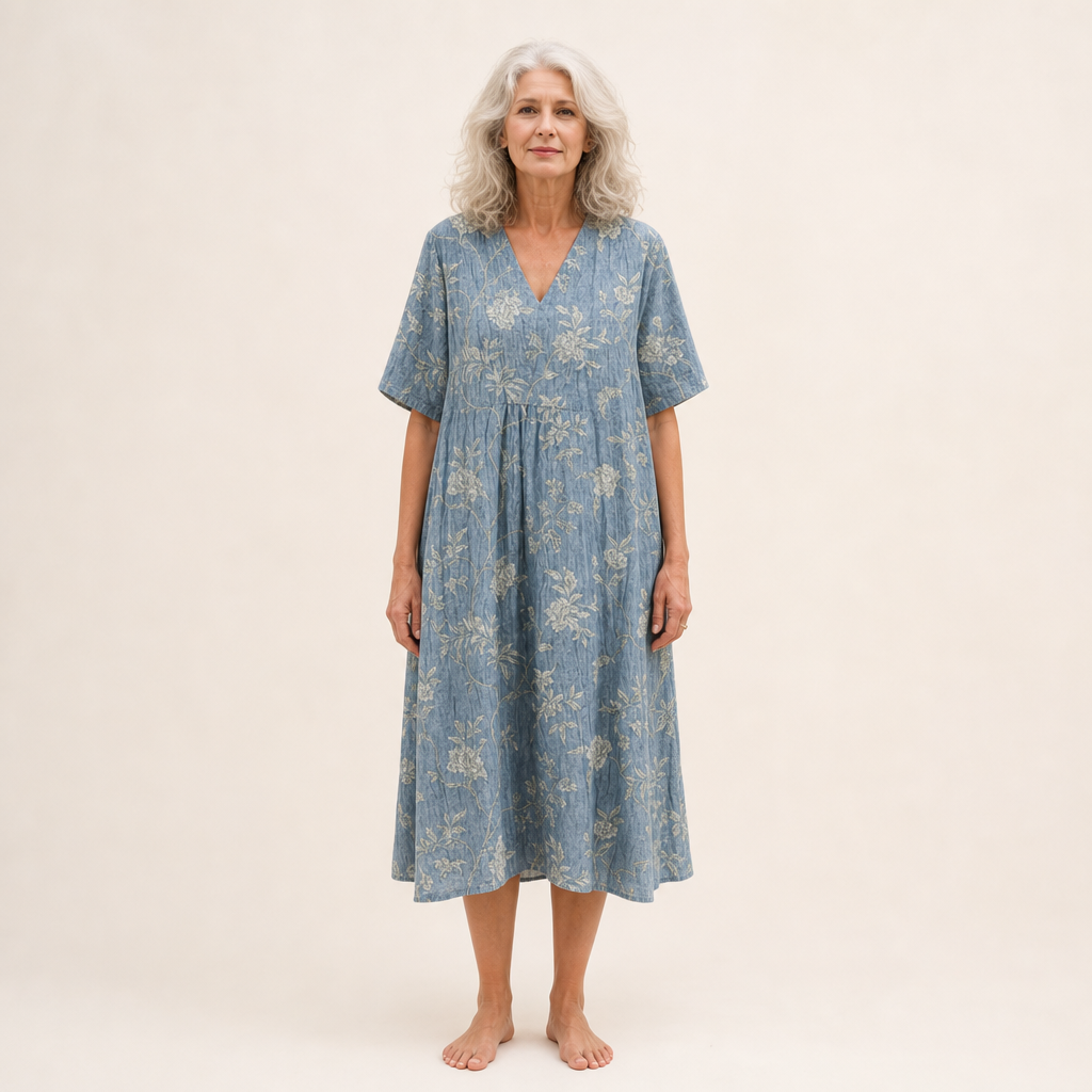 Geneviève - Flatterndes bedrucktes Sommerkleid