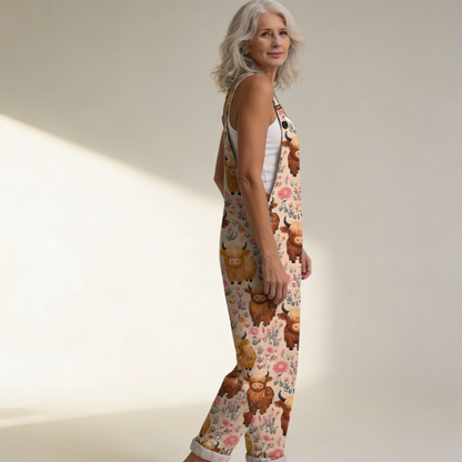 Greetje | Latzhose mit klassischem Bohemian-Blumenprint
