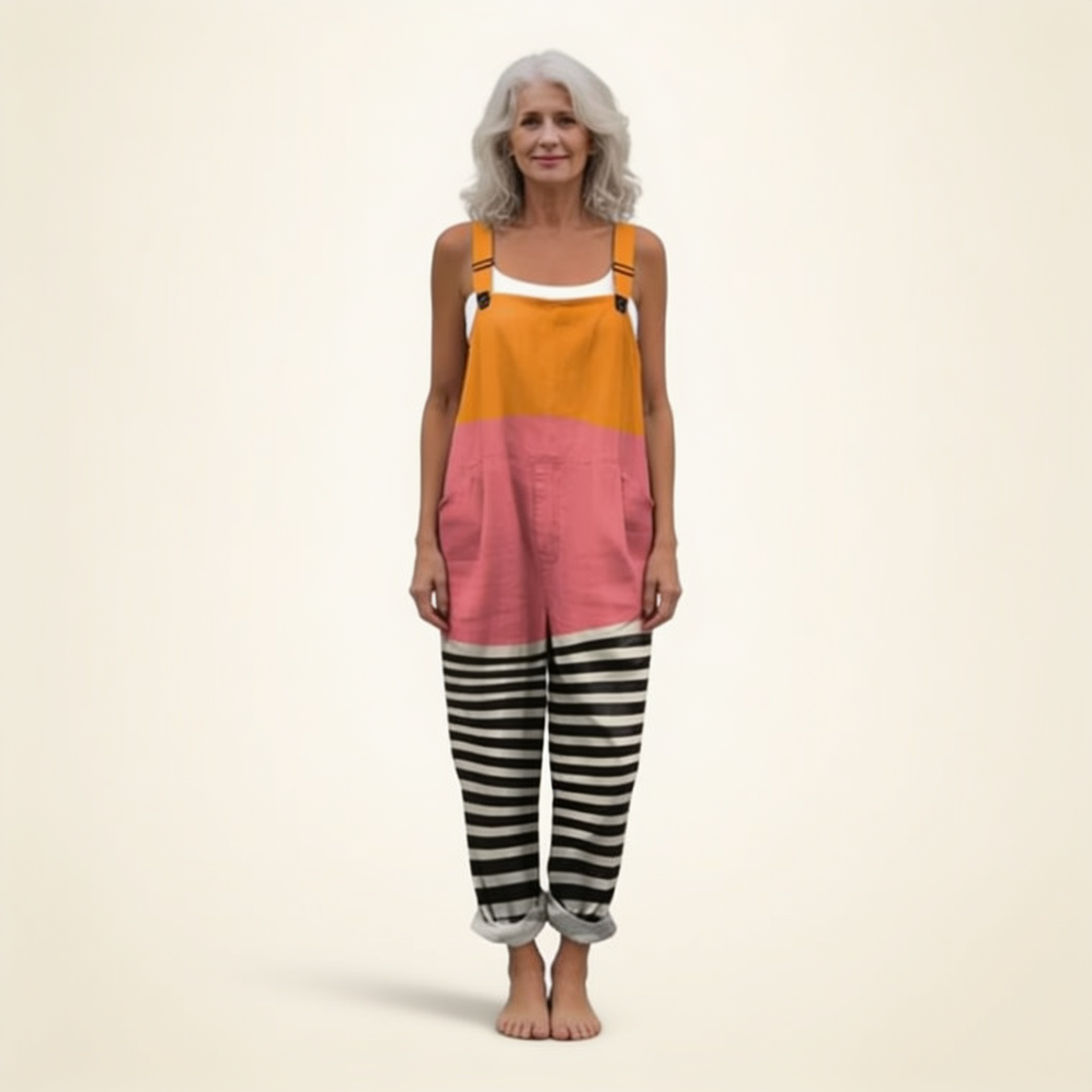 Hilde | Latzhose mit modernem Farbblock-Design