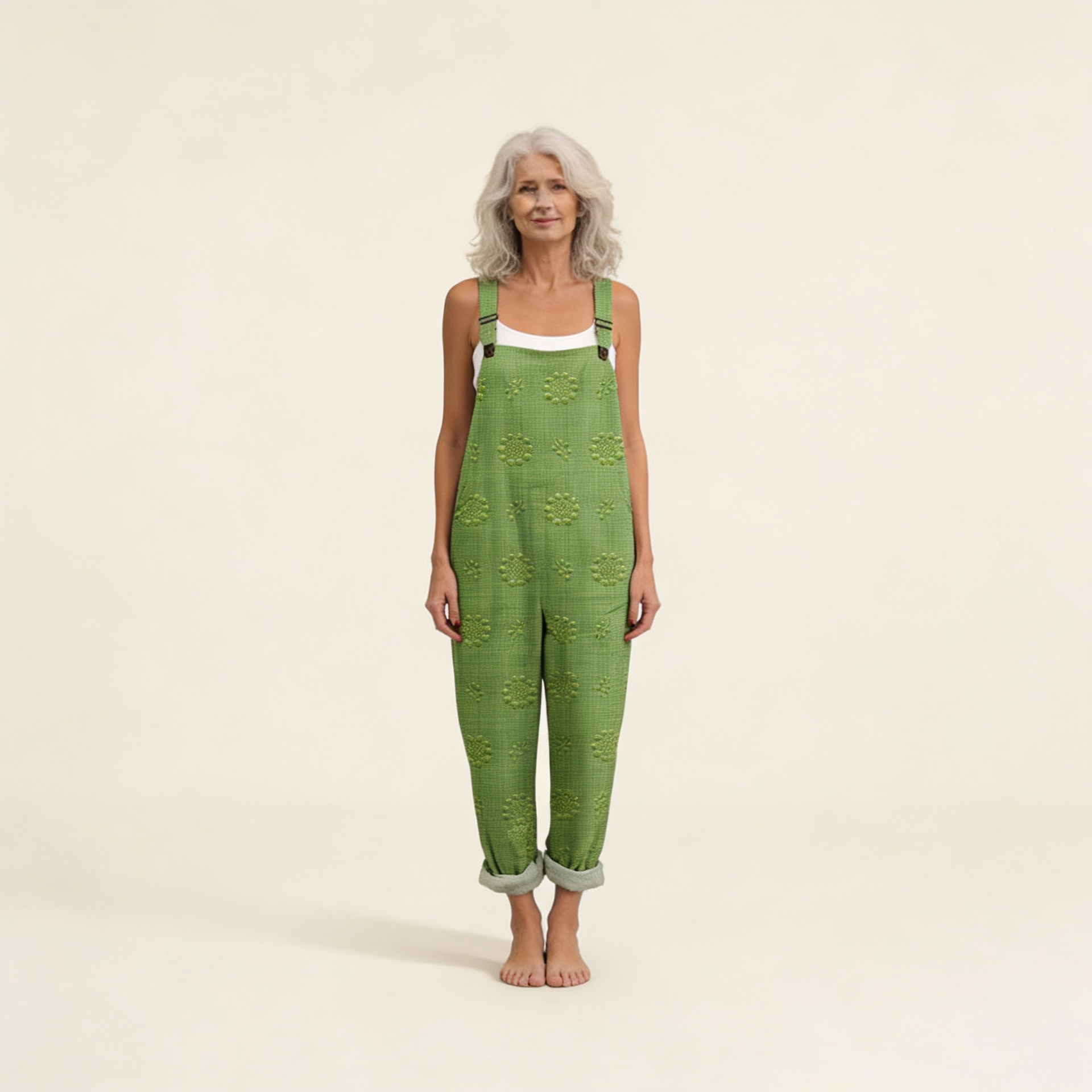 Janna | Latzhose mit grüner Naturtextur