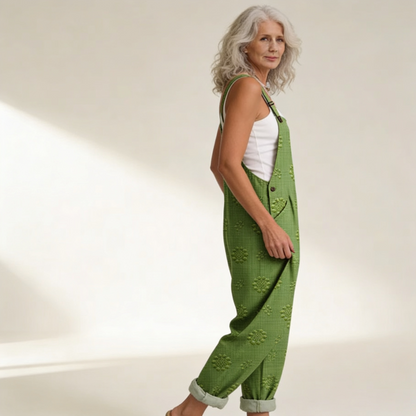 Janna | Latzhose mit grüner Naturtextur