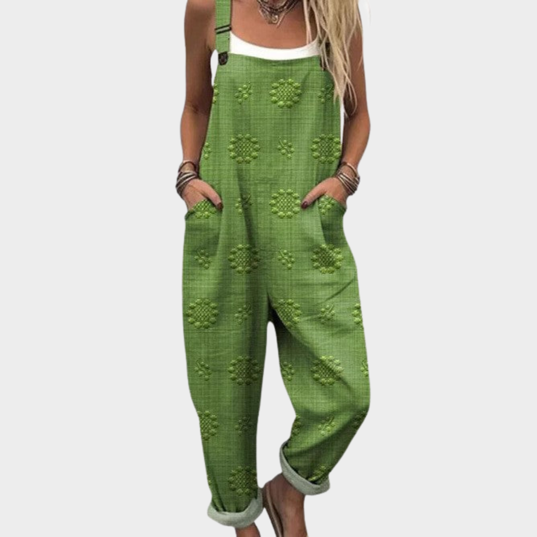 Janna | Latzhose mit grüner Naturtextur