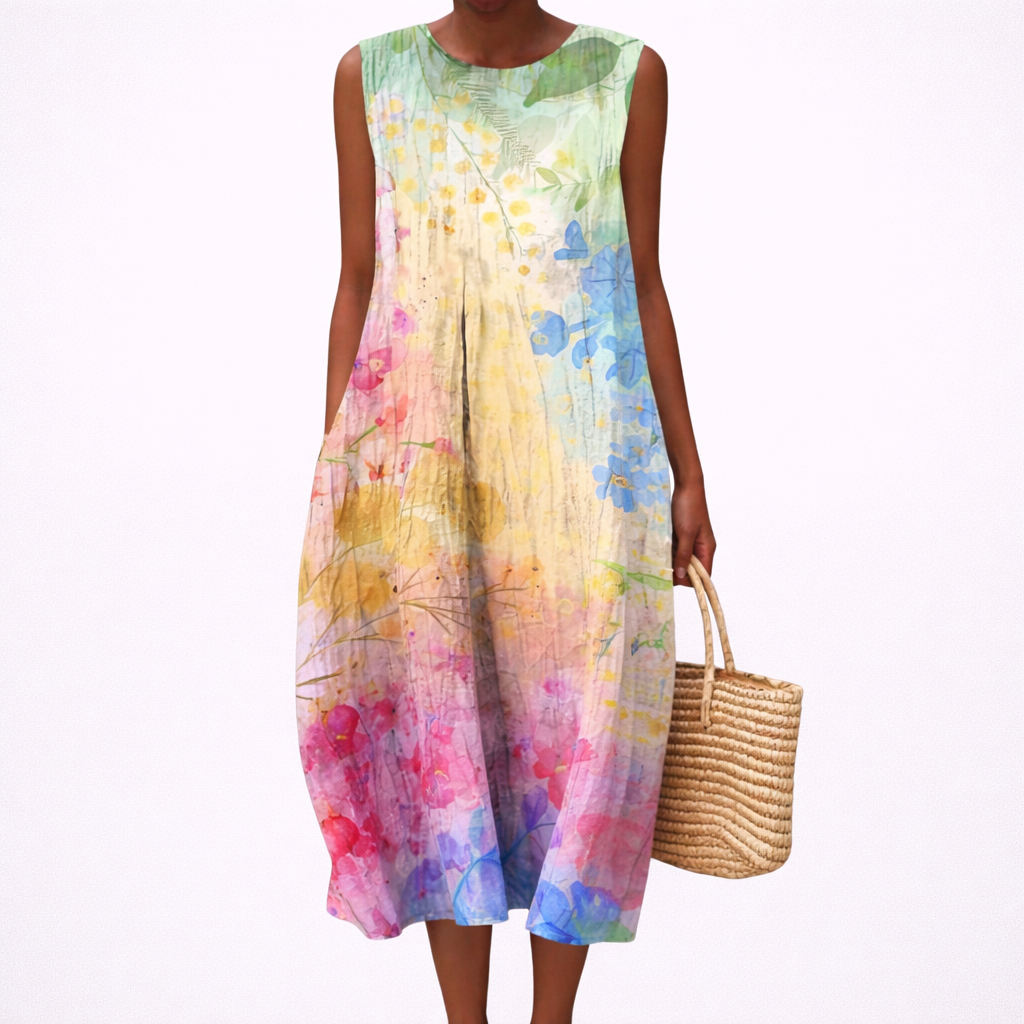 Laurine - Bequemes Sommerkleid ohne Ärmel