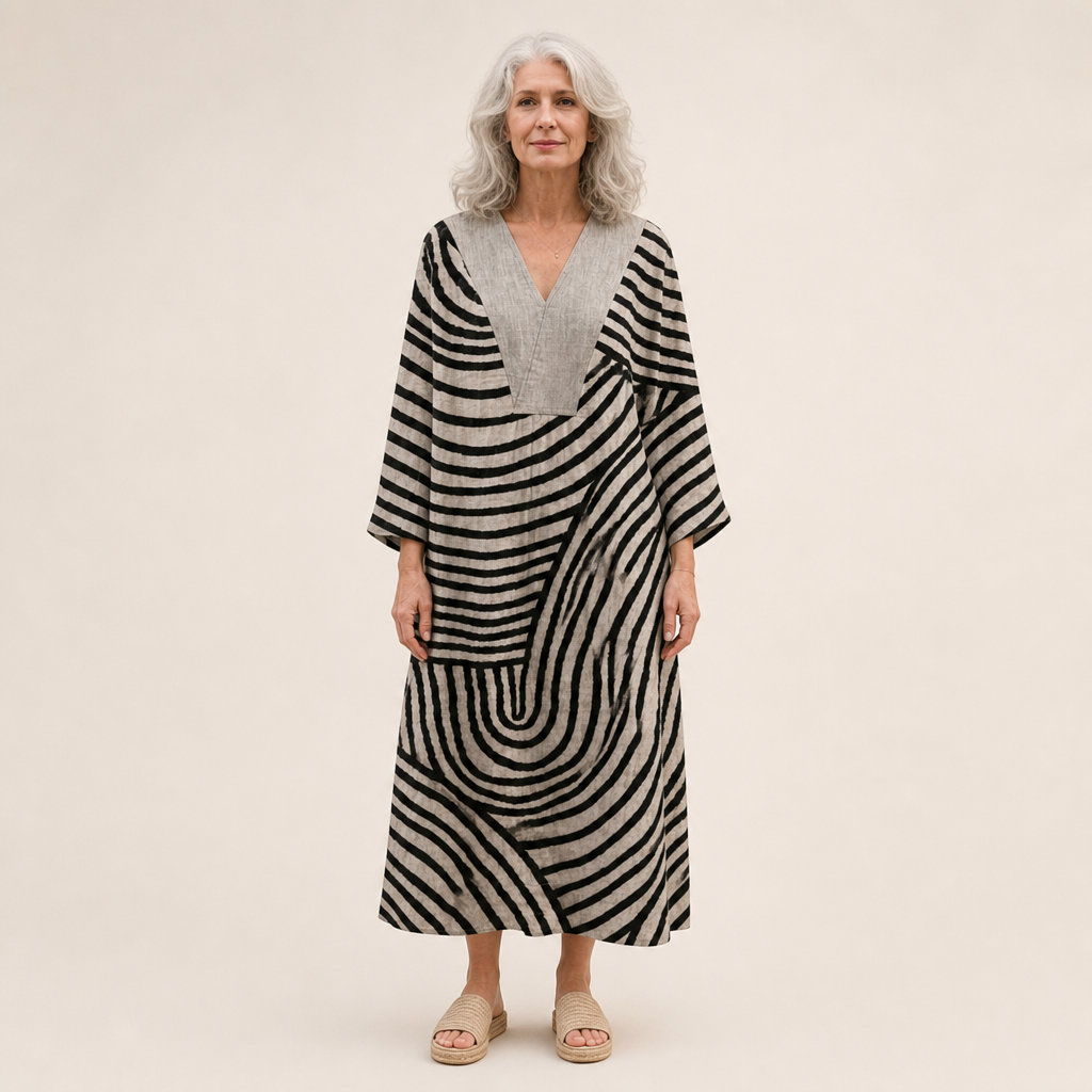 Lila - Flatterndes bedrucktes Sommerkleid