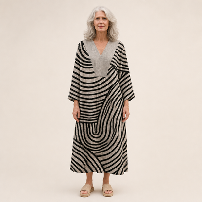 Lila - Flatterndes bedrucktes Sommerkleid