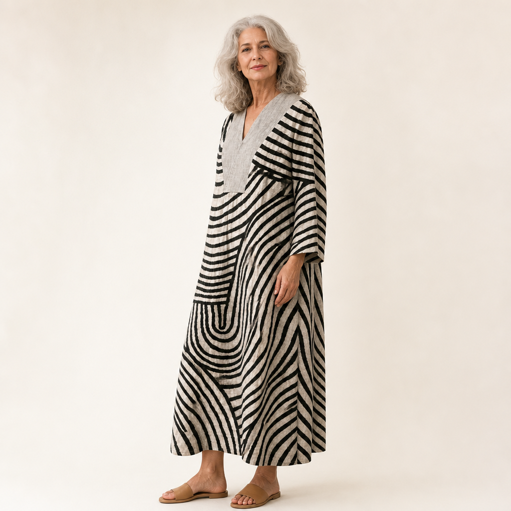 Lila - Flatterndes bedrucktes Sommerkleid