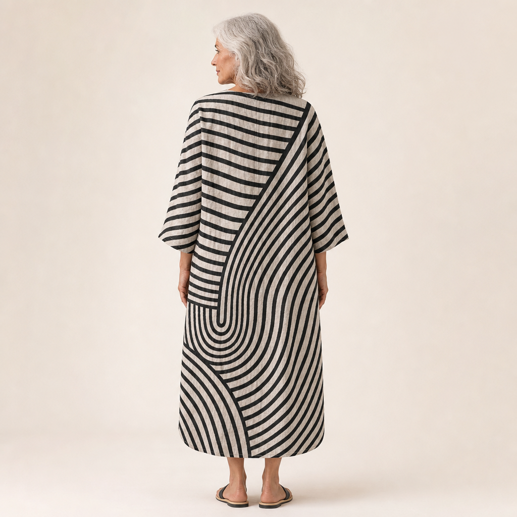 Lila - Flatterndes bedrucktes Sommerkleid