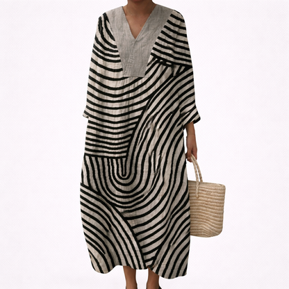 Lila - Flatterndes bedrucktes Sommerkleid