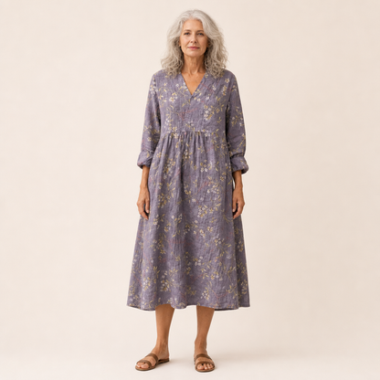 Lina - Flatterndes bedrucktes Sommerkleid
