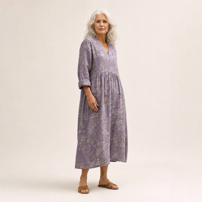 Lina - Flatterndes bedrucktes Sommerkleid