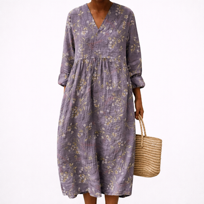 Lina - Flatterndes bedrucktes Sommerkleid
