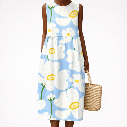 Louise - Bequemes Sommerkleid ohne Ärmel