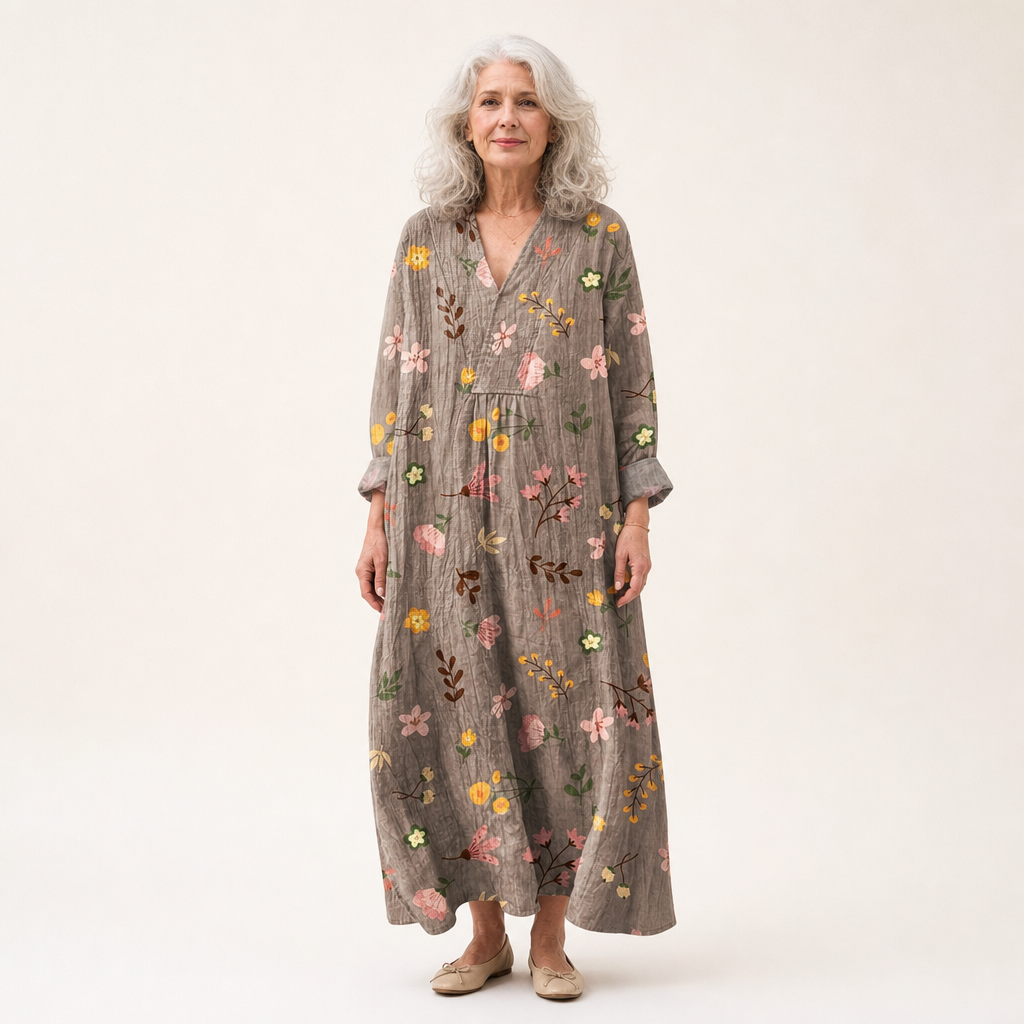 Maëlys - Flatterndes bedrucktes Sommerkleid
