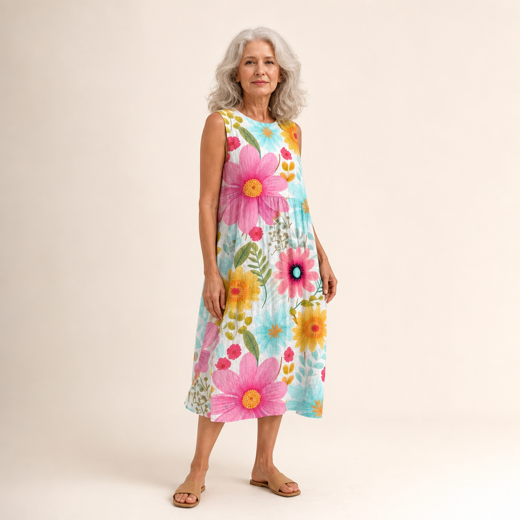 Manon - Bequemes Sommerkleid ohne Ärmel
