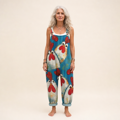 Mariska | Latzhose mit böhmischem Mohnblumenprint