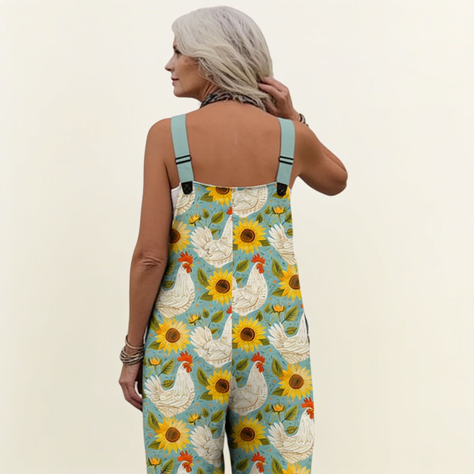 Rebecca | Latzhose mit strahlenden Feldsonnenblumen