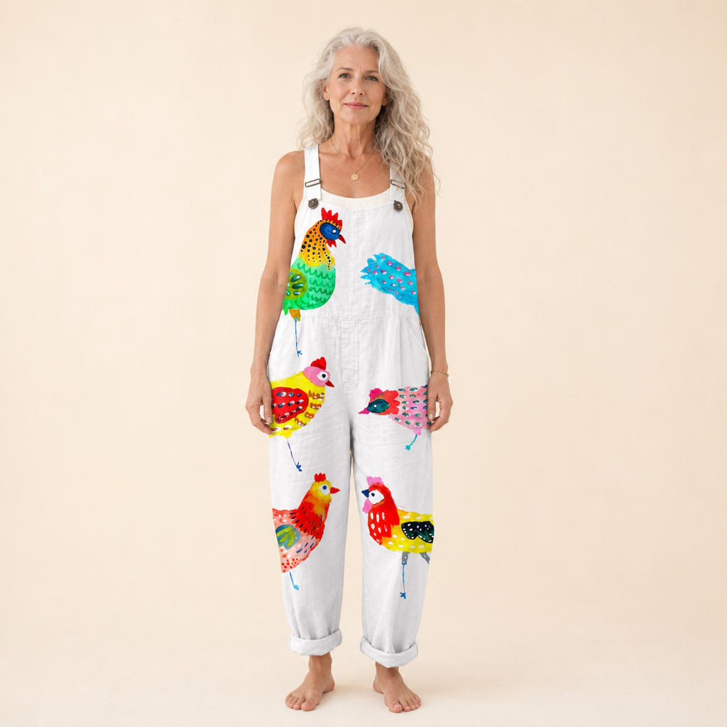 Rosalie | Latzhose mit strahlendem Kunstmuster