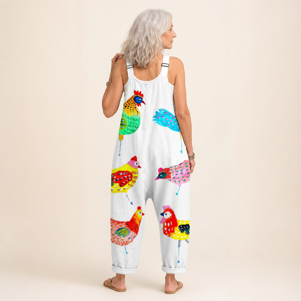 Rosalie | Latzhose mit strahlendem Kunstmuster