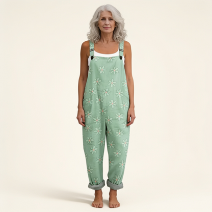 Sabrina | Latzhose mit pastellfarbenen Boho-Blumen