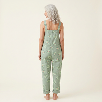 Sabrina | Latzhose mit pastellfarbenen Boho-Blumen