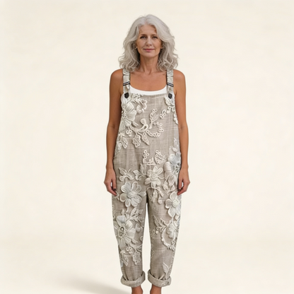 Sophie | Latzhose mit raffiniert gestickten Blumen