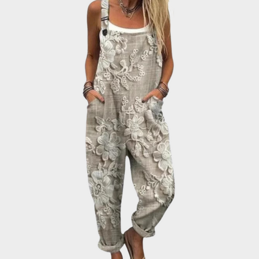 Sophie | Latzhose mit raffiniert gestickten Blumen