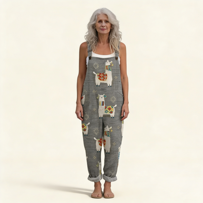Steffi | Latzhose mit grauen böhmischen Lamas