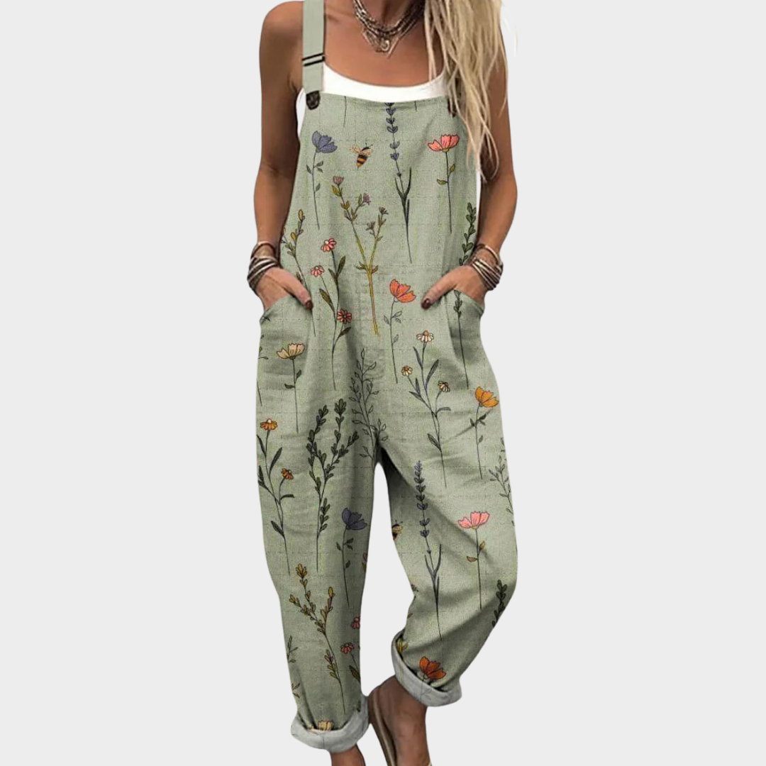 Trude | Latzhose mit zarten Feldblumen