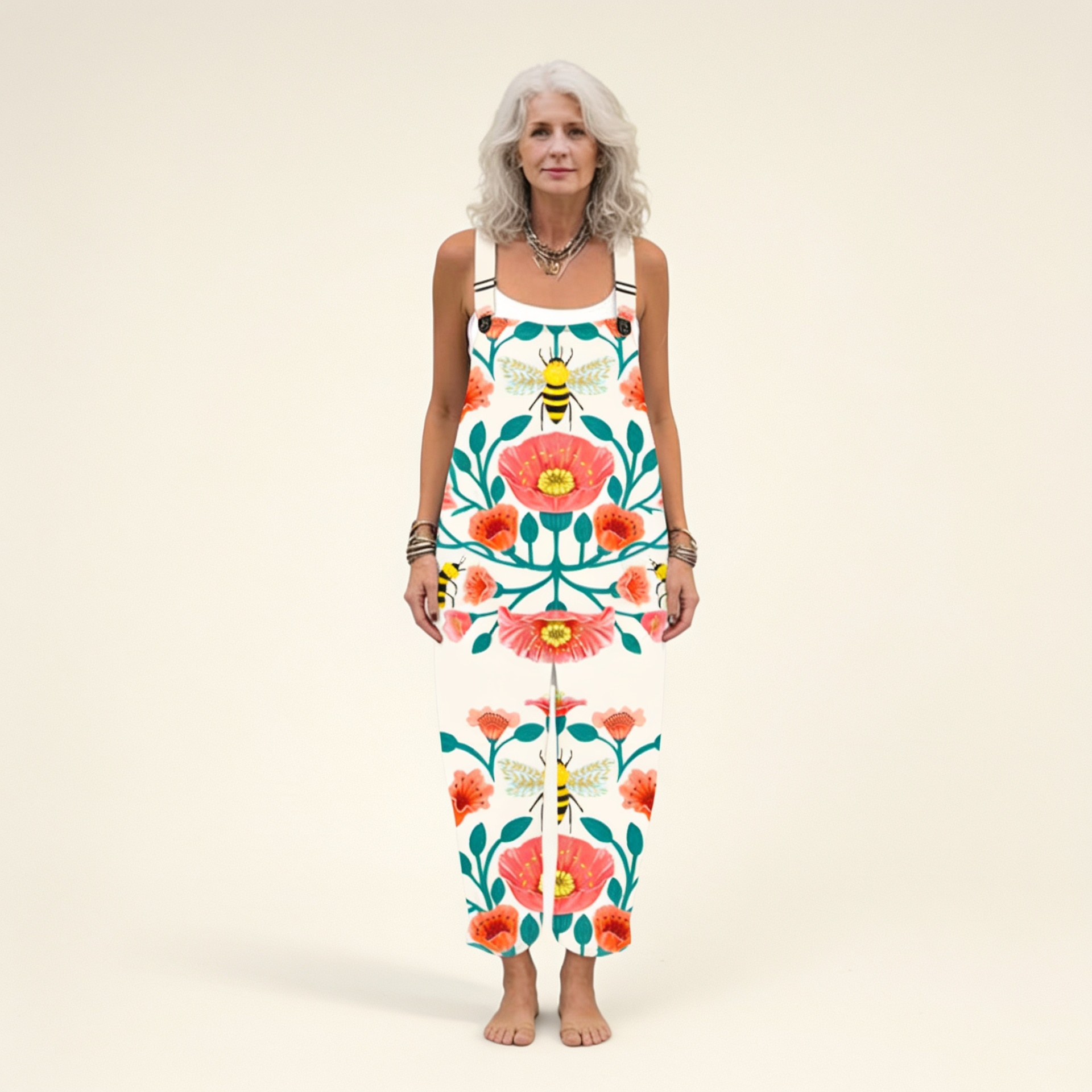 Yvette | Latzhose mit beruhigendem Blumenmuster