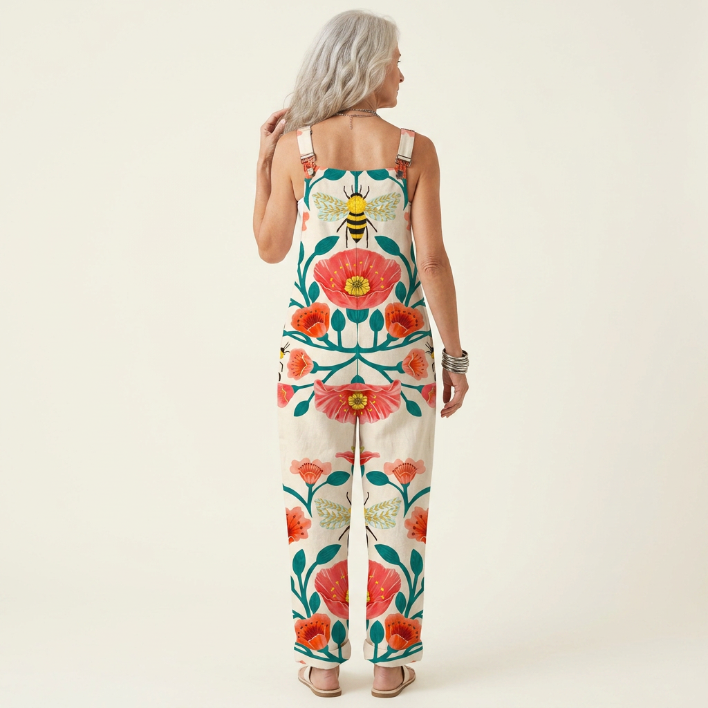 Yvette | Latzhose mit beruhigendem Blumenmuster