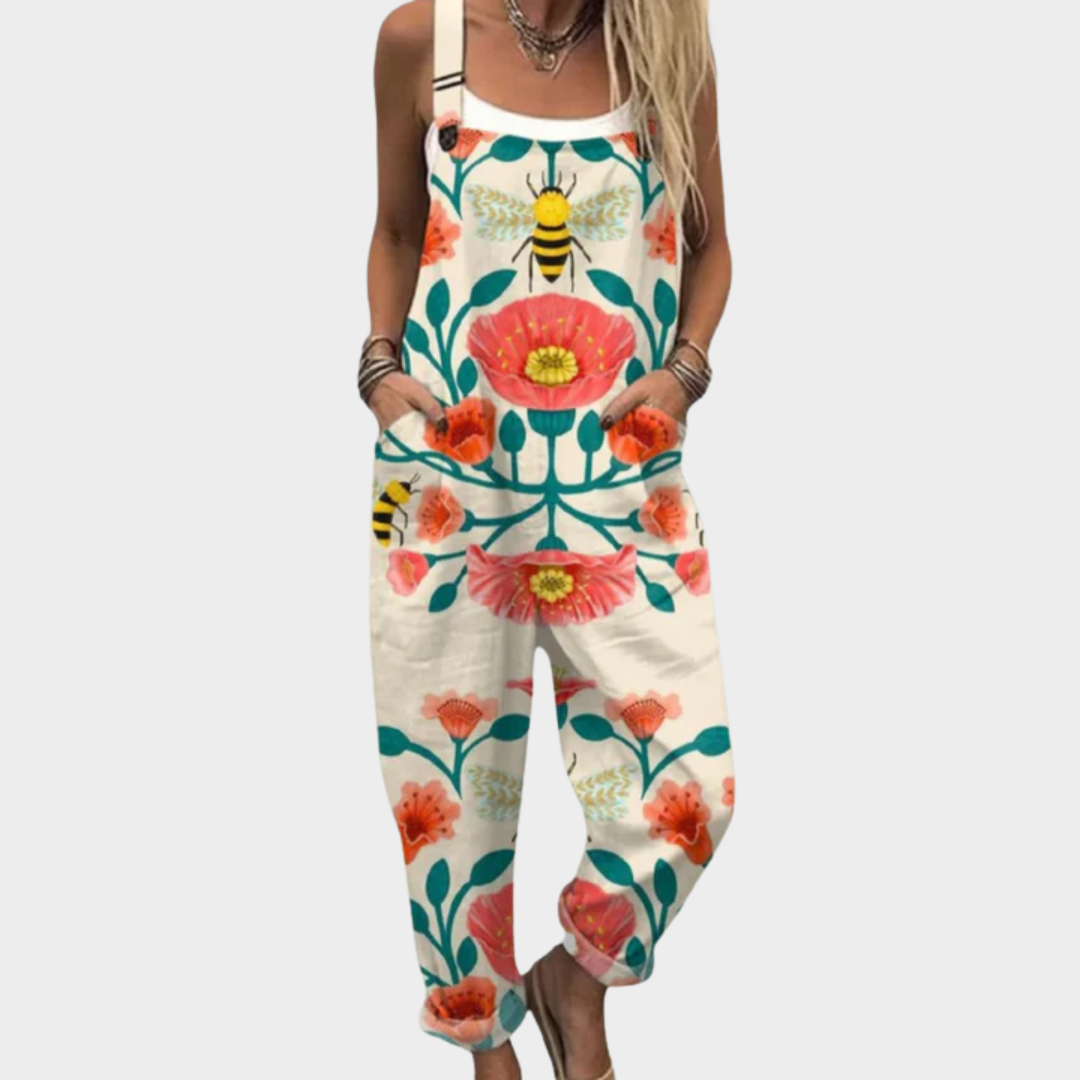 Yvette | Latzhose mit beruhigendem Blumenmuster