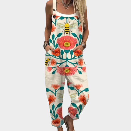Yvette | Latzhose mit beruhigendem Blumenmuster