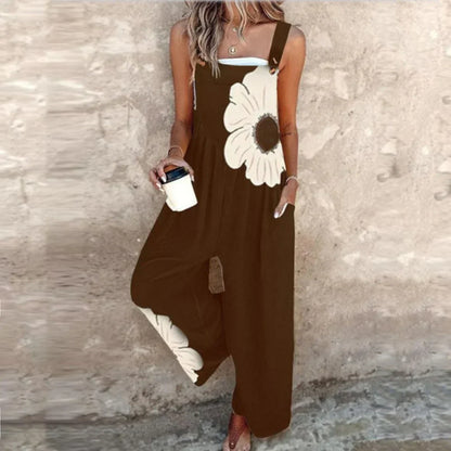 Yvette | Latzhose mit kontrastreichem Bohemian-Blumenmuster